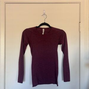 Lululemon Athletica Burgundy Long Sleeve Top